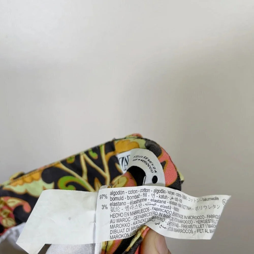 Zara 70s Multicolored Groove Flare Paisley Printed Pant - Picture 11 of 15